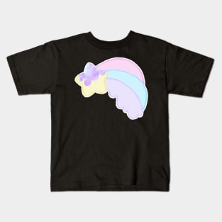 Kawaii Pastel Melty Rainbow Shooting Star Kids T-Shirt